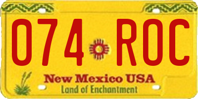 NM license plate 074ROC