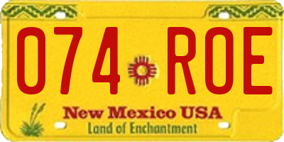 NM license plate 074ROE