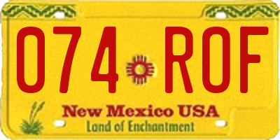 NM license plate 074ROF