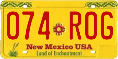 NM license plate 074ROG
