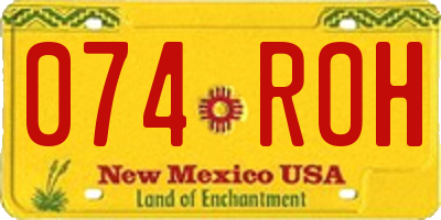 NM license plate 074ROH