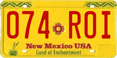 NM license plate 074ROI