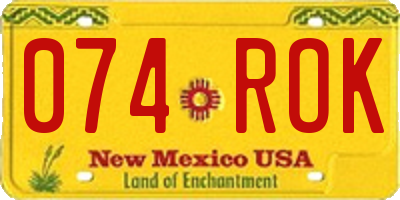 NM license plate 074ROK