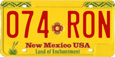 NM license plate 074RON