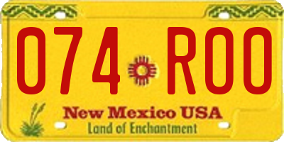 NM license plate 074ROO