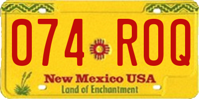 NM license plate 074ROQ