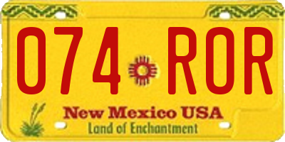 NM license plate 074ROR