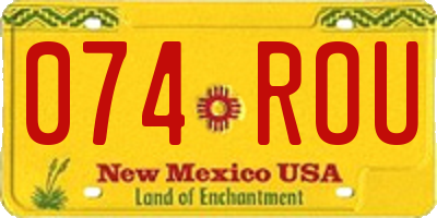 NM license plate 074ROU