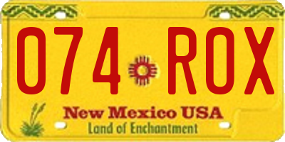 NM license plate 074ROX