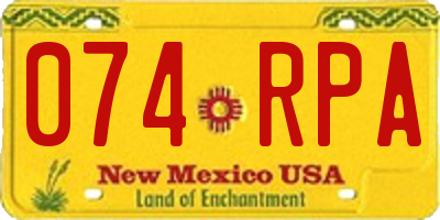 NM license plate 074RPA