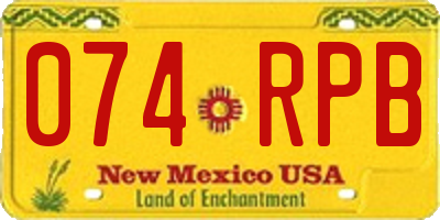 NM license plate 074RPB
