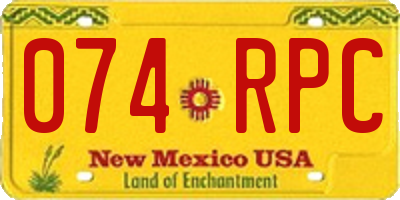NM license plate 074RPC