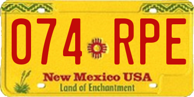 NM license plate 074RPE