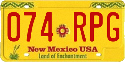 NM license plate 074RPG