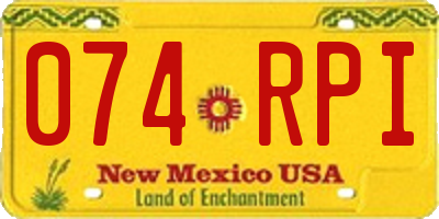 NM license plate 074RPI