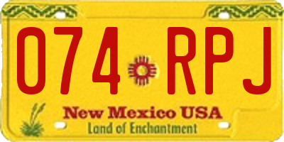 NM license plate 074RPJ