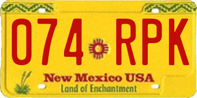 NM license plate 074RPK