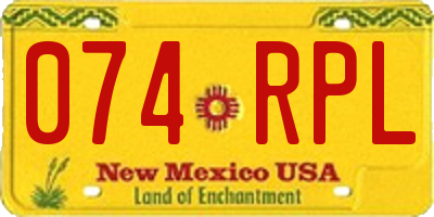 NM license plate 074RPL