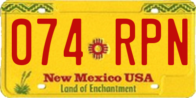 NM license plate 074RPN