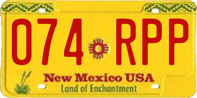 NM license plate 074RPP