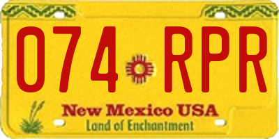NM license plate 074RPR