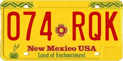 NM license plate 074RQK