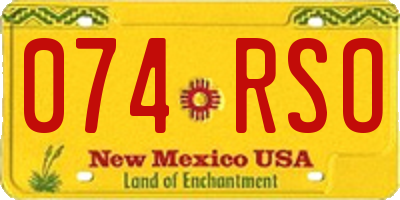 NM license plate 074RSO