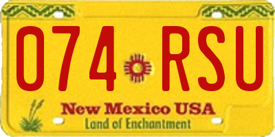 NM license plate 074RSU