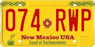 NM license plate 074RWP