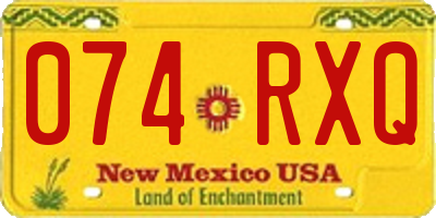 NM license plate 074RXQ