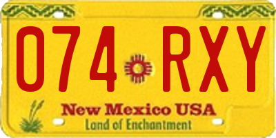 NM license plate 074RXY