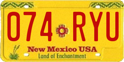 NM license plate 074RYU