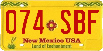 NM license plate 074SBF