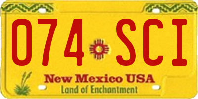 NM license plate 074SCI