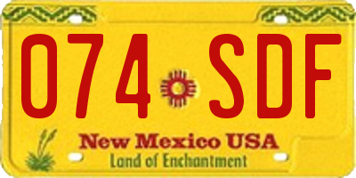 NM license plate 074SDF