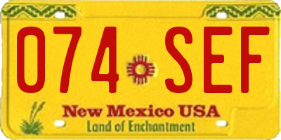 NM license plate 074SEF