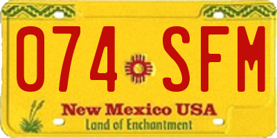 NM license plate 074SFM