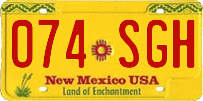 NM license plate 074SGH
