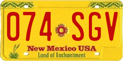 NM license plate 074SGV