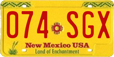 NM license plate 074SGX