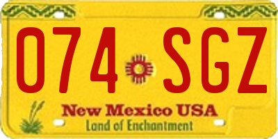 NM license plate 074SGZ
