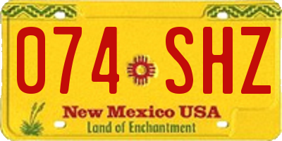 NM license plate 074SHZ