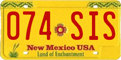 NM license plate 074SIS