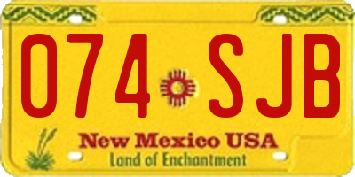 NM license plate 074SJB