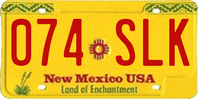 NM license plate 074SLK