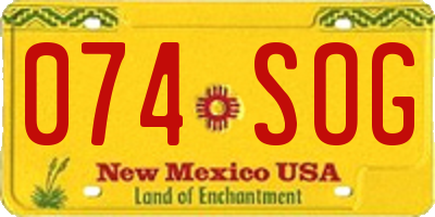NM license plate 074SOG