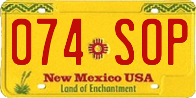 NM license plate 074SOP