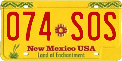 NM license plate 074SOS