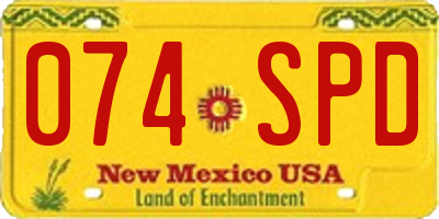 NM license plate 074SPD