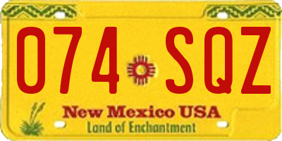 NM license plate 074SQZ
